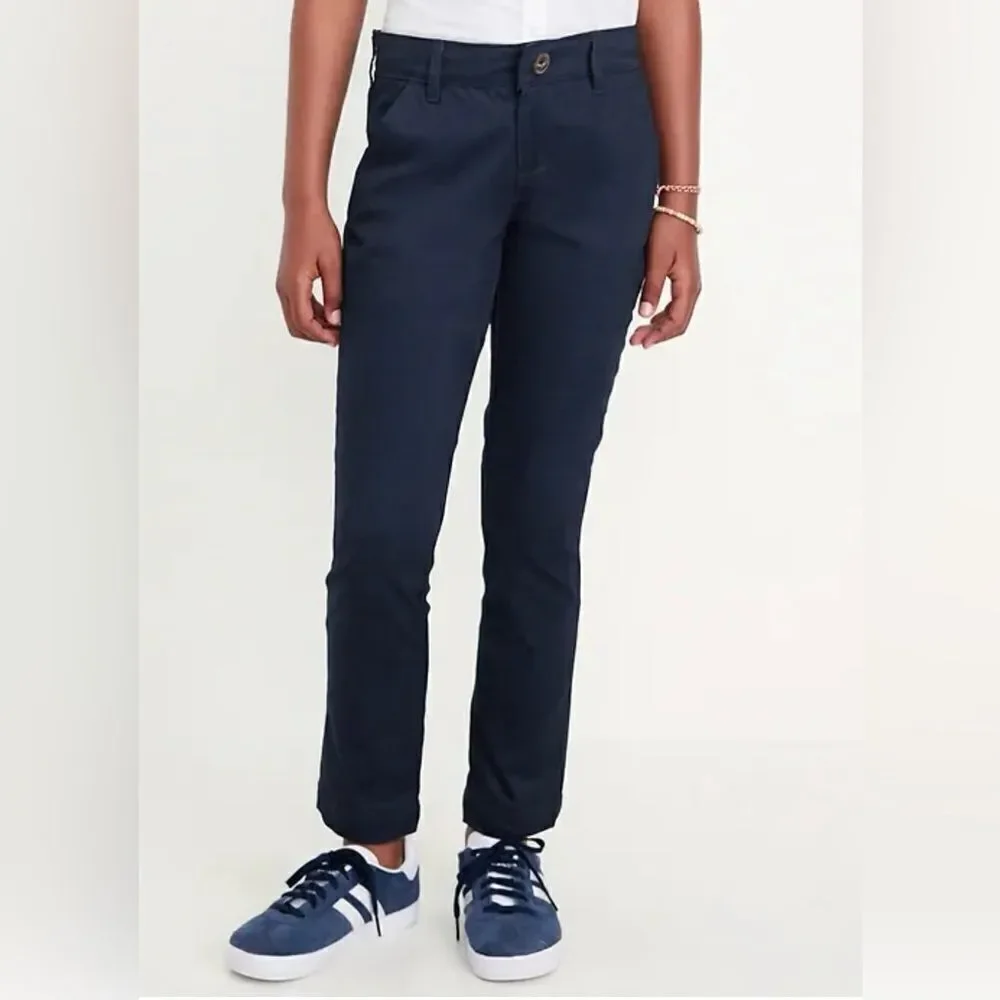 Old Navy Casual Navy Blue Pants Slim Uniform Pants Girls 12